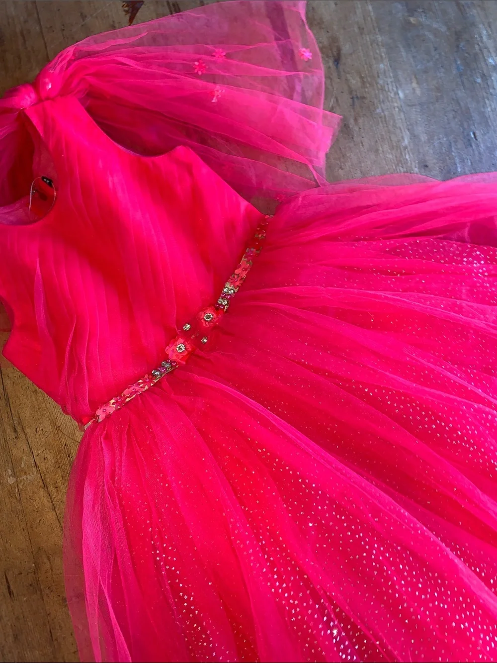 Sparkle Hot Pink Tulle Party Dress for Kids